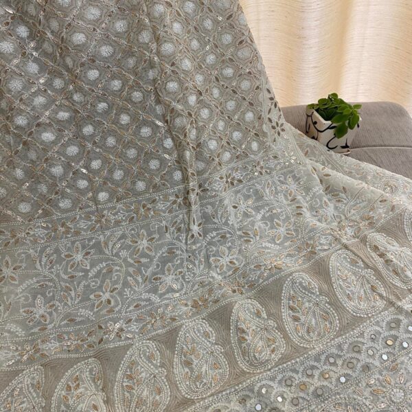 Chikankari Cotton Dupatta - White