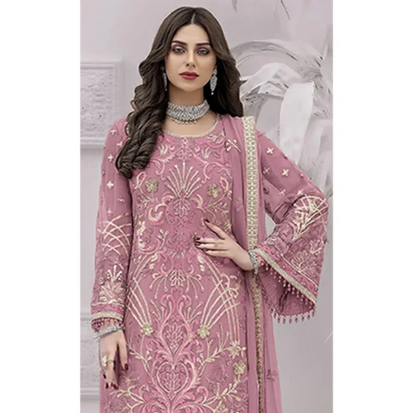 Pastel Georgette Suit - Peach Bloom