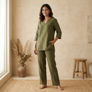 Co-ord Set - Olive Linen