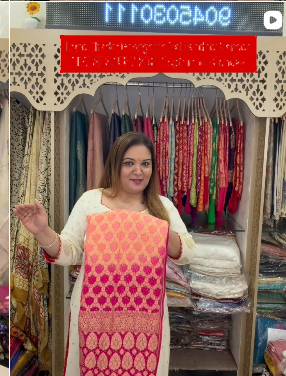 Pink Khaddi Georgette Bandhej Saree