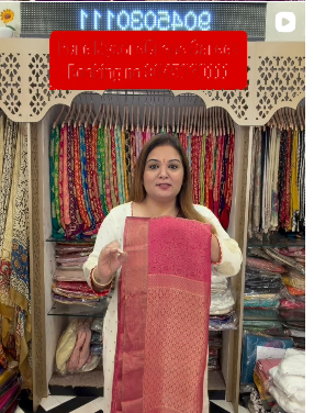 Pink Mysore Crepe Saree